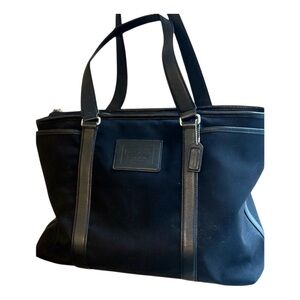 Coach Black Nylon & Leather Trim Tote Bag